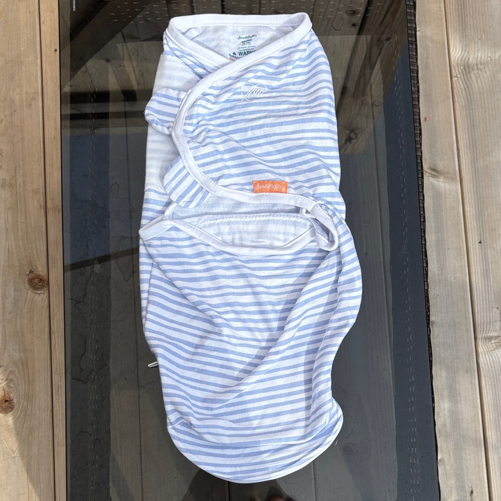 SwaddleMe Blue and White Striped Swaddle